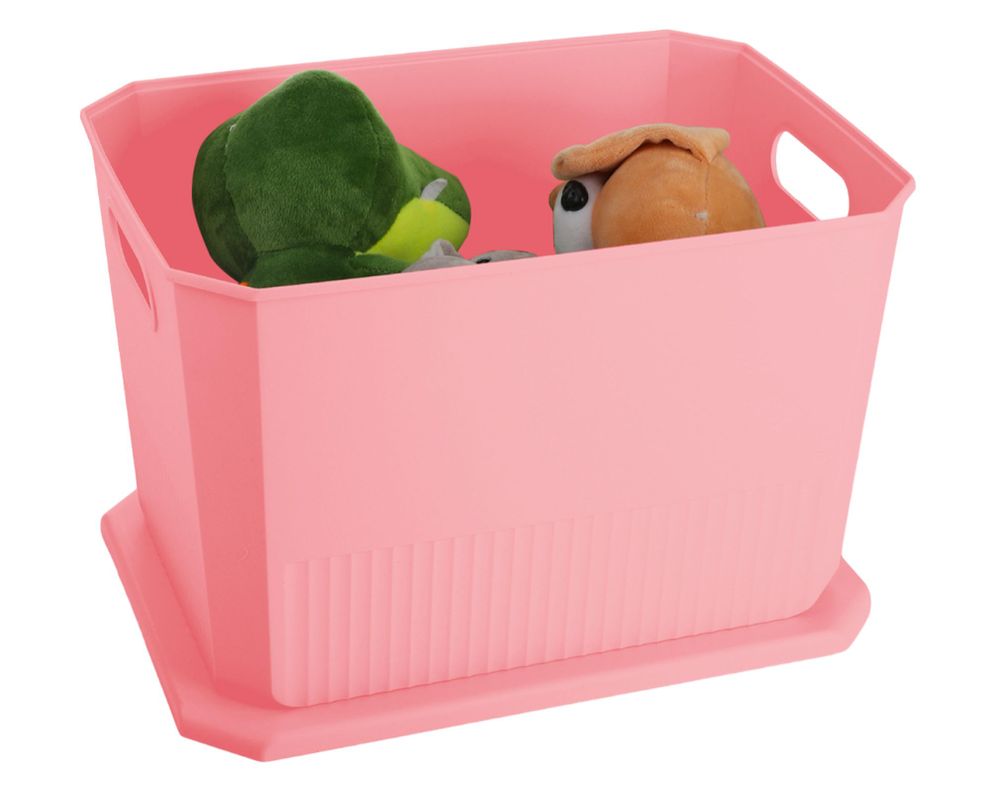 Caja organizadora Octagonal salmón 24x36.7x26 cm-0
