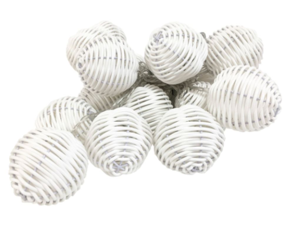 Guirnalda decorativa luz cálida Tejido blanco-0