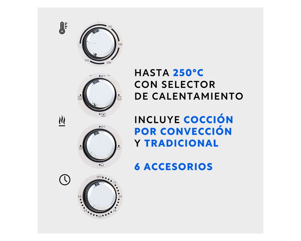 Horno eléctrico Oven Master plateado 60 lt-3