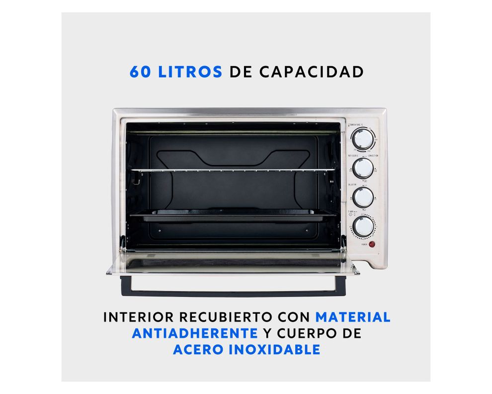 Horno eléctrico Oven Master plateado 60 lt-2