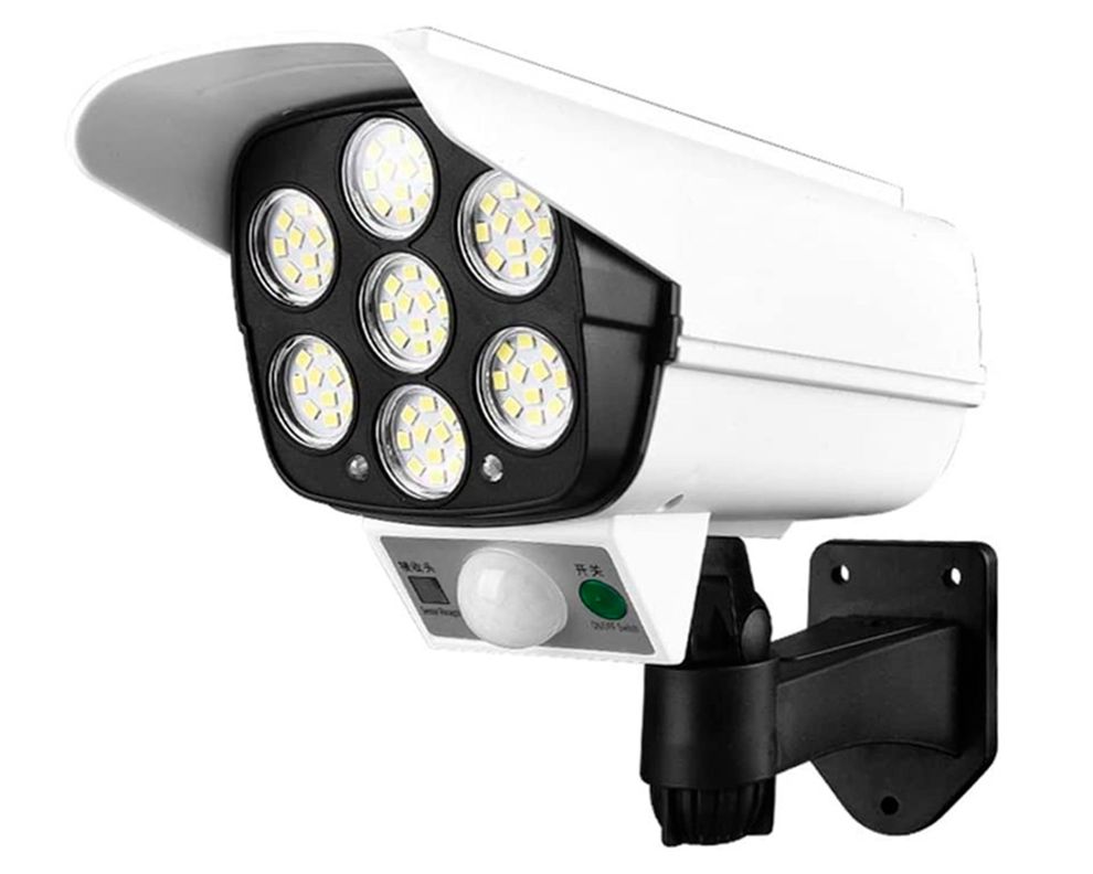 Aplique LED solar Cámara Vigilancia con control remoto blanco-0