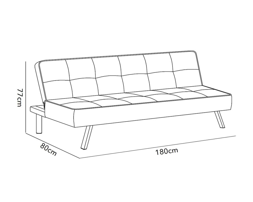 Futón Amm negro 77x180x80 cm-3