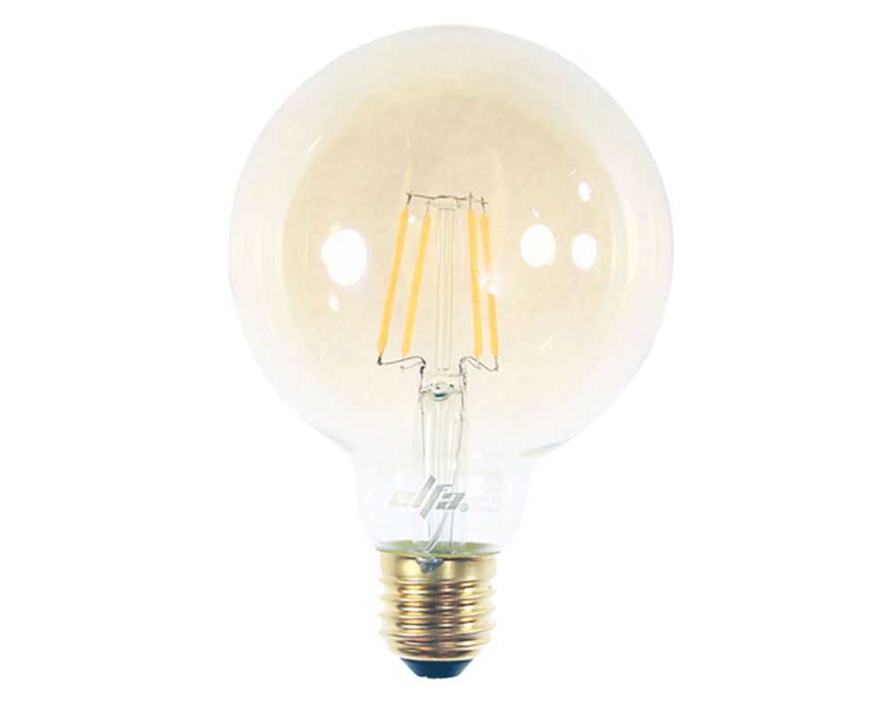 Ampolleta LED filamento 6W E27 luz día G95-0