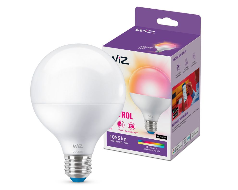 Ampolleta inteligente Led 11W E27 RGB Globo G95 WiFi-2