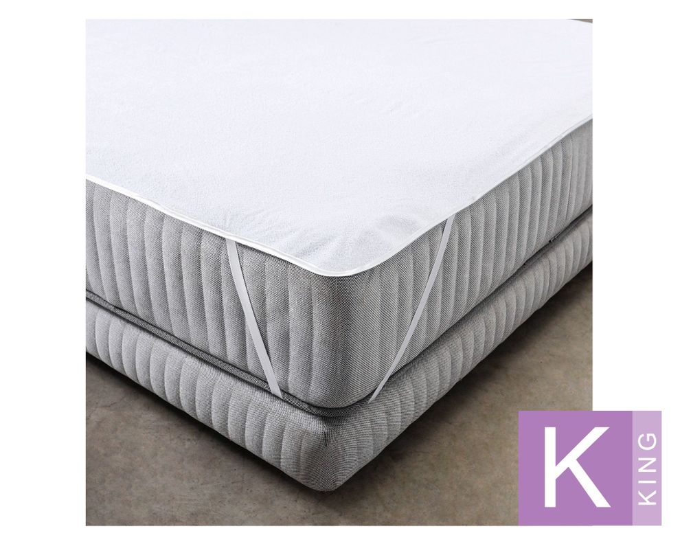 Cubrecolchón Terry Waterproof blanco King-0