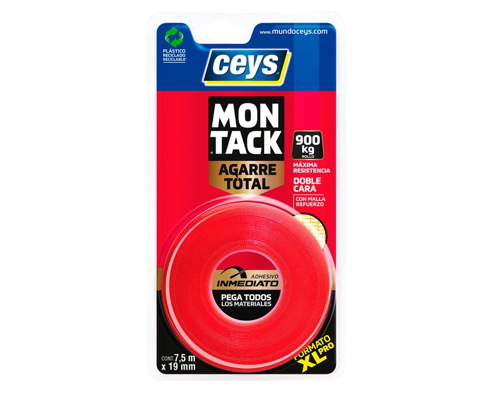 Cinta de montaje Montack Express XL 7.5 m x 19 mm rojo-0