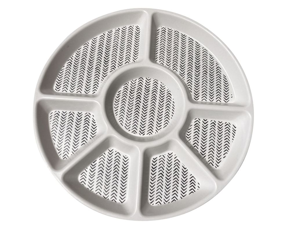 Bandeja redonda picoteo Flechas biobamboo 25.8x1.6 cm
