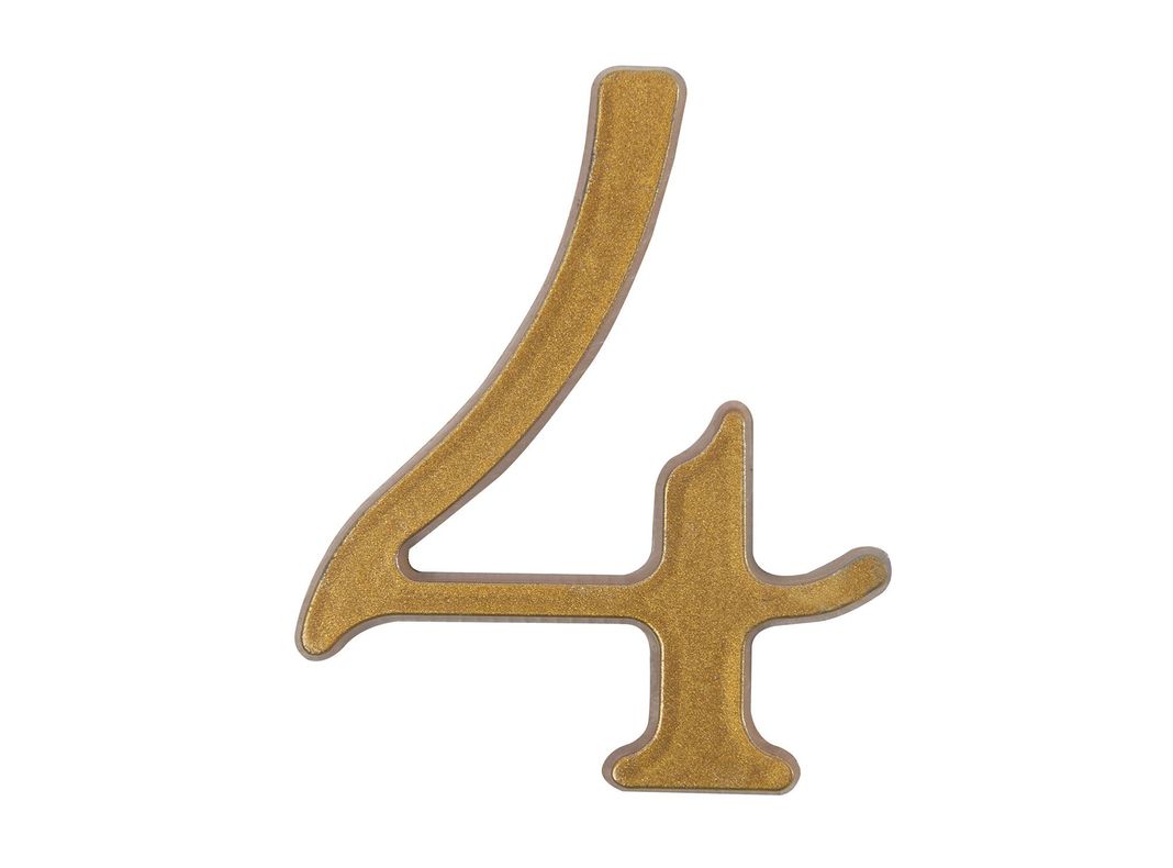 Número 4 7 cm bronce Poli-0
