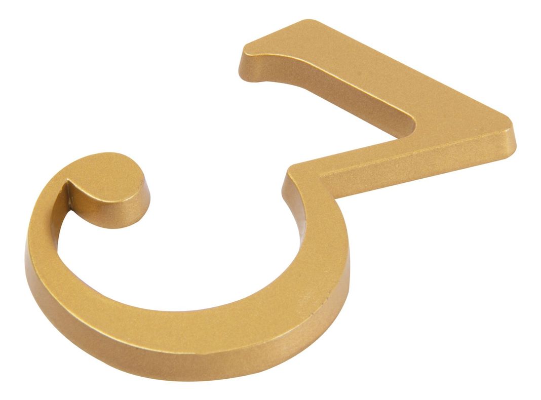 Número 3 7 cm bronce Poli-1