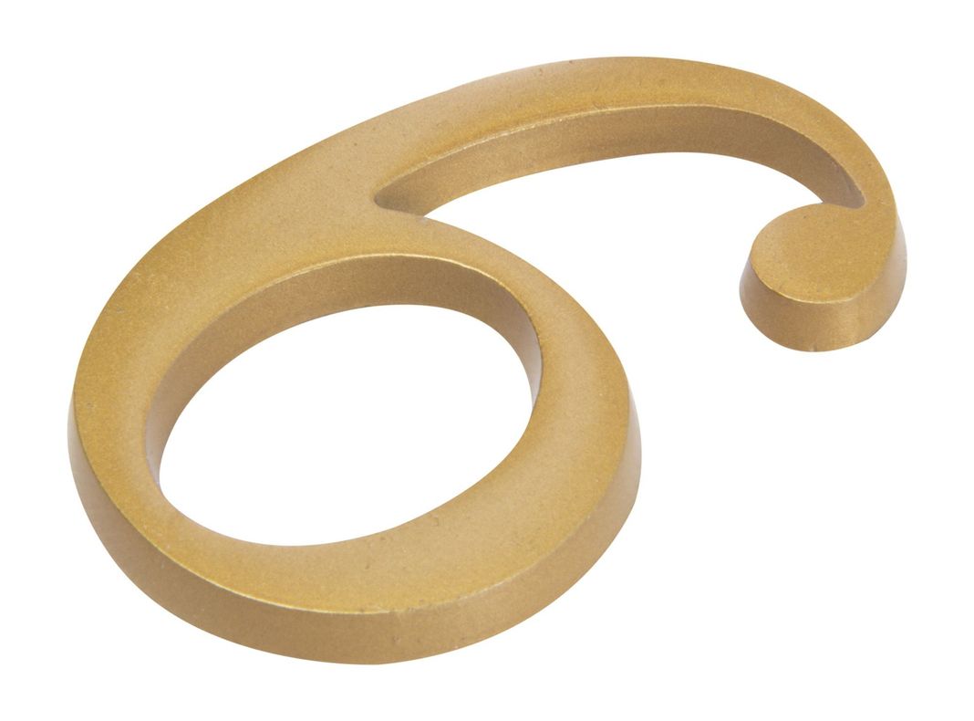 Número 6 7 cm bronce Poli-1