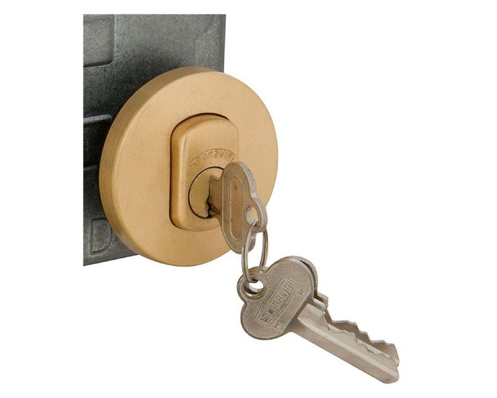Cerrojo embutido doble 1070 Bronce satinado Scanavini-2