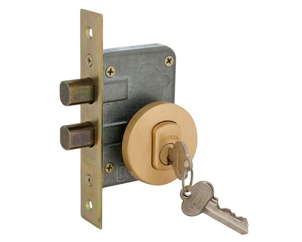 Cerrojo embutido doble 1070 Bronce satinado Scanavini-0