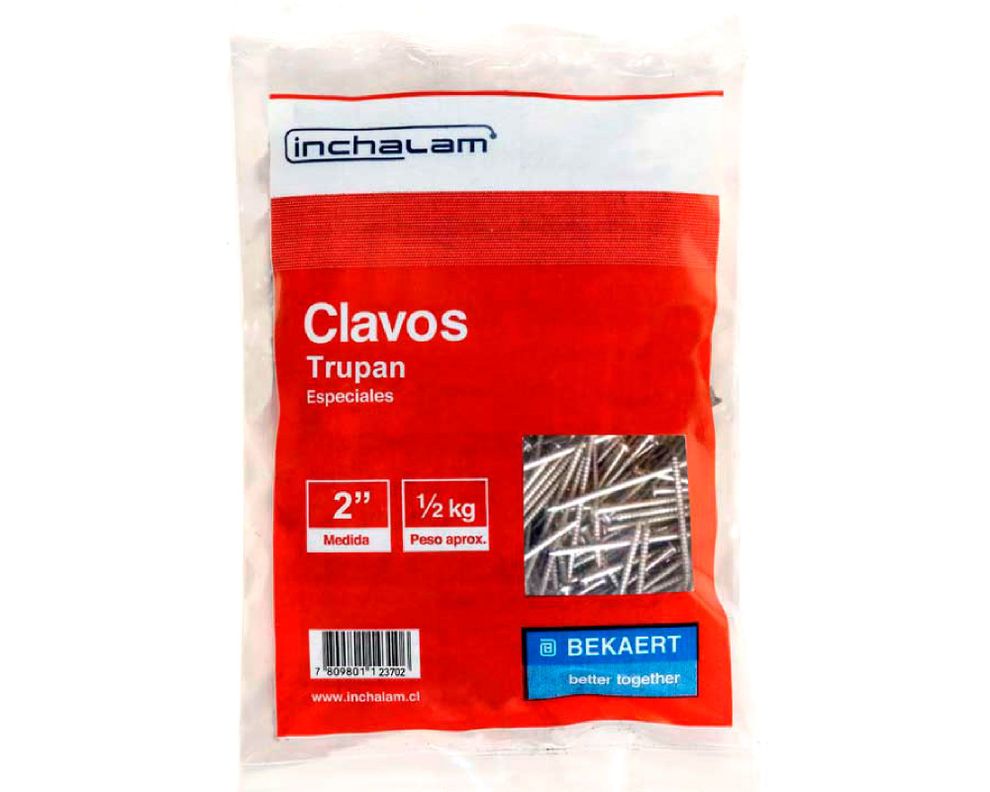 Clavo trupan 2''x 2,2 mm acero bolsa 1/2 kilo Inchalam-1