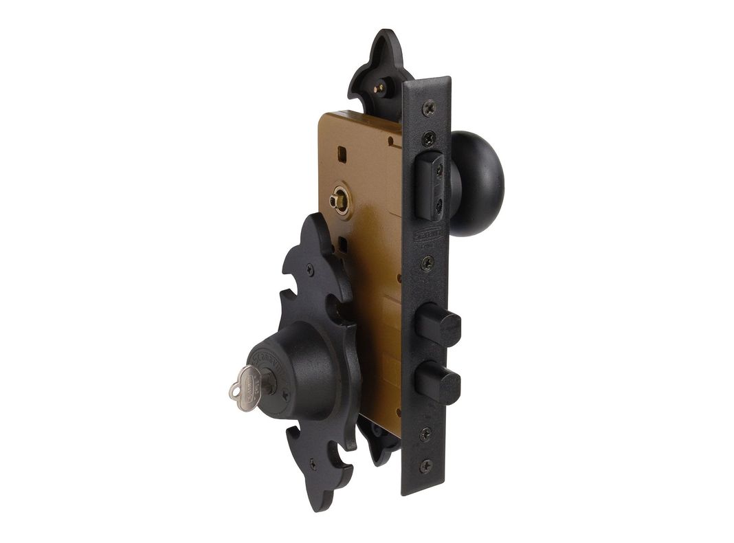 Cerradura embutida pomo acceso 6180 negro Scanavini-1