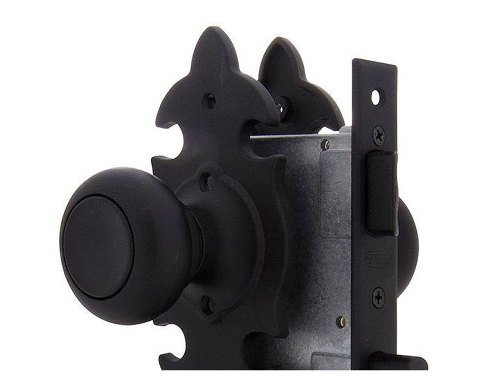 Cerradura embutida pomo acceso 6180 negro envejecido Scanavini-3