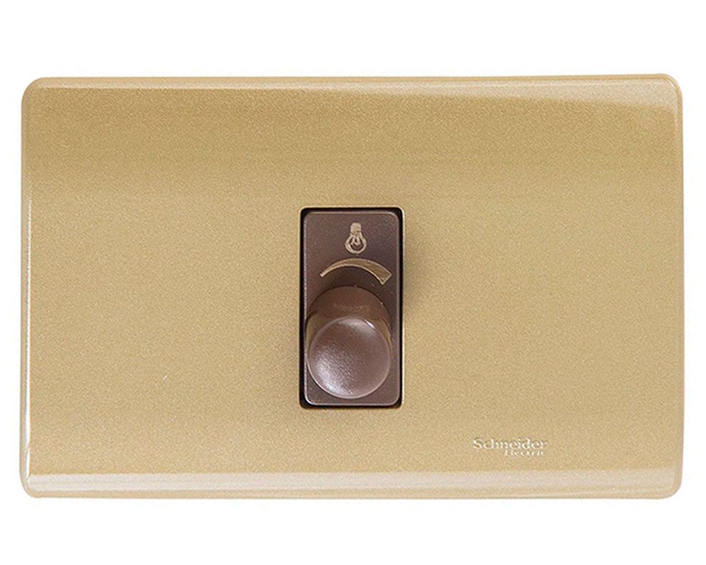 Placa dimmer genesis 300w dorada Schneider-0