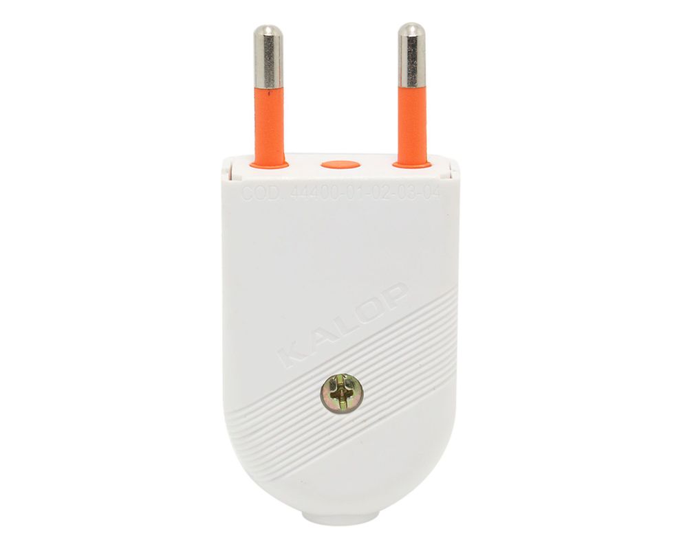 Enchufe macho 2P blanco Kalop-1