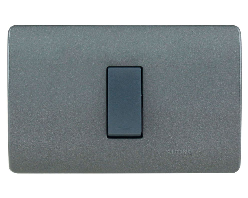 Placa armada interruptor 16A 9/24 Génesis humo Schneider-0