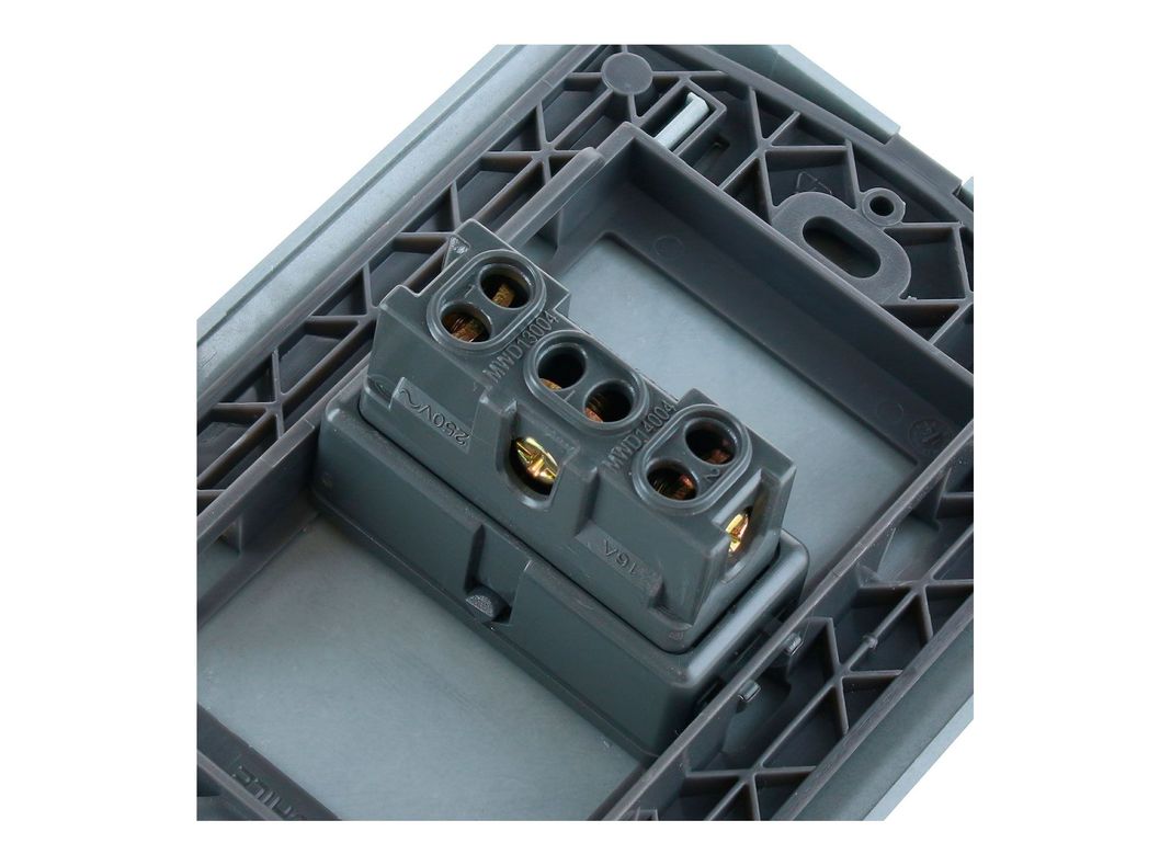 Placa armada interruptor 16A 9/24 Génesis humo Schneider-4