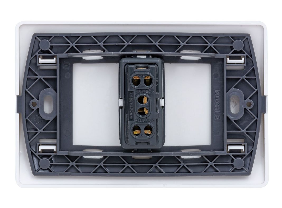 Placa armada interruptor 16A 9/24 Génesis blanco Schneider-2