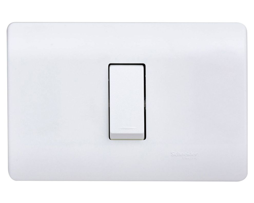 Placa armada interruptor 16A 9/24 Génesis blanco Schneider-0