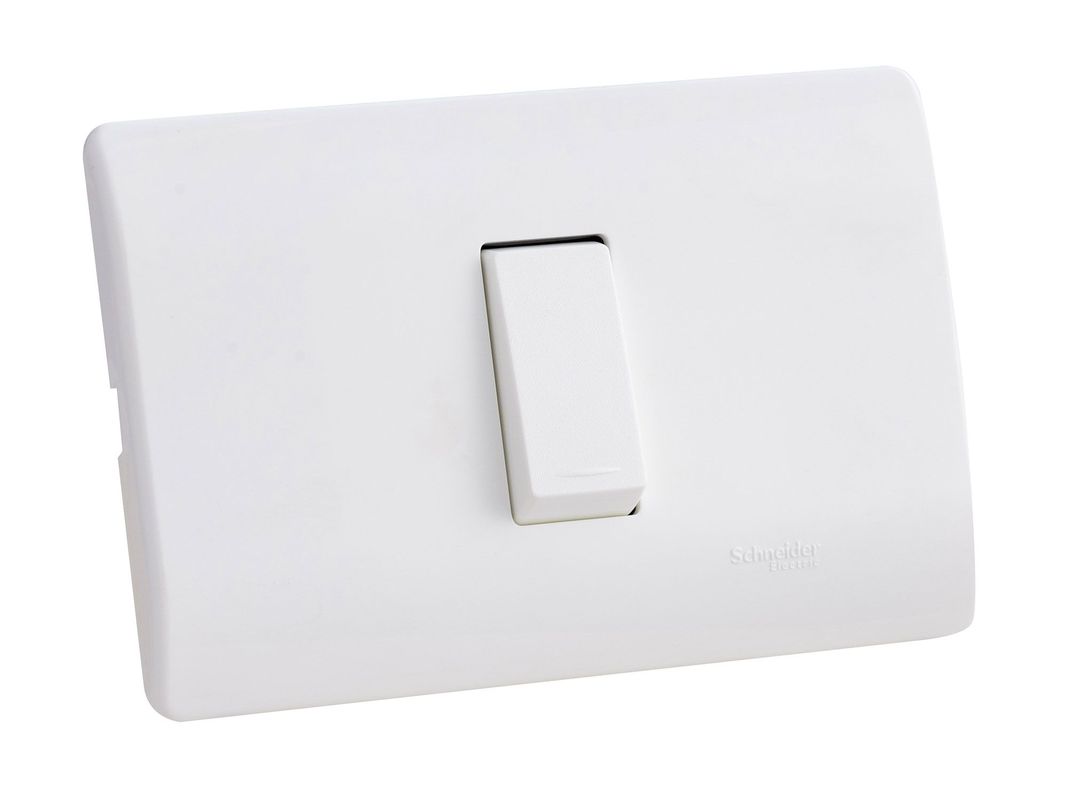 Placa armada interruptor 16A 9/24 Génesis blanco Schneider-1