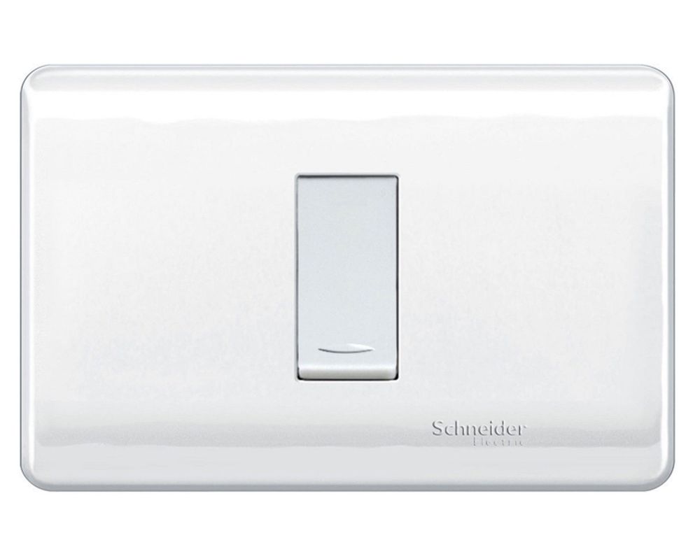Placa armada interruptor 16A 9/12 Génesis blanco Schneider-0