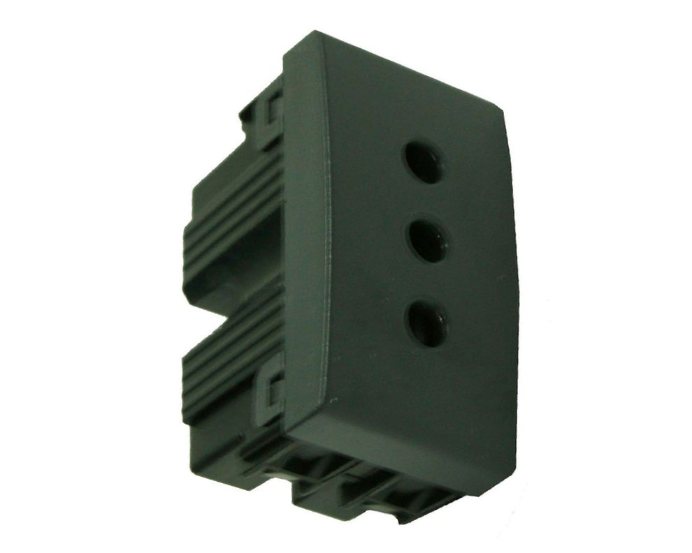 Modulo enchufe hembra 3 p 10 a 250 v negro Kalop-0