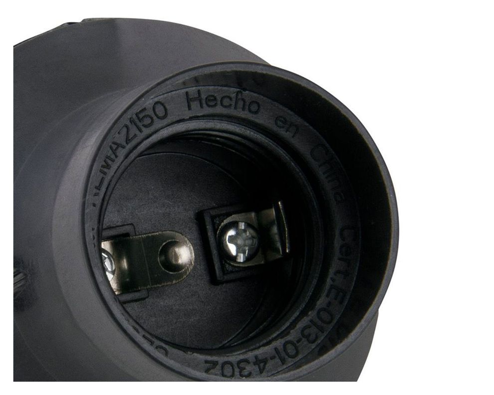 Portalámpara 250 v e 27 base recta negro Rema-1