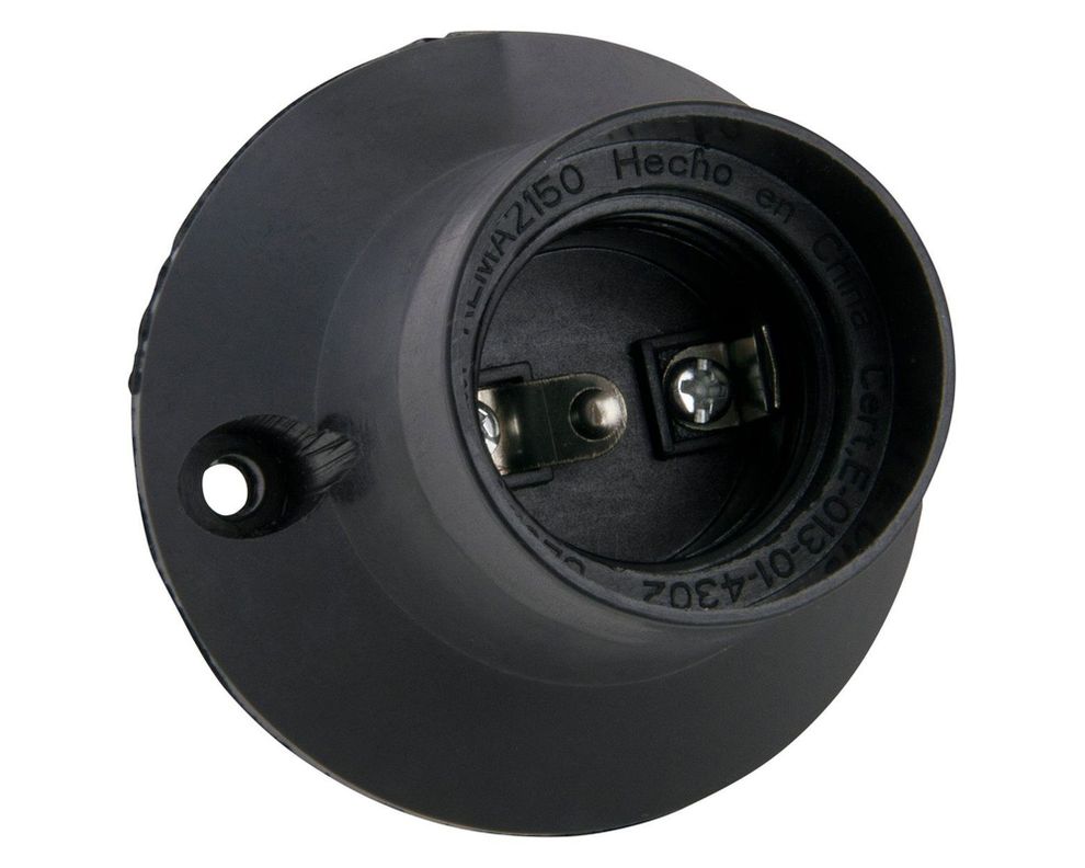Portalámpara 250 v e 27 base recta negro Rema-0