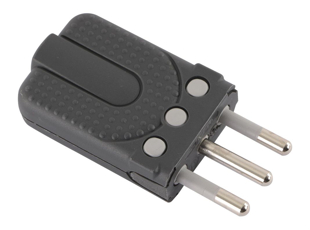 Enchufe macho gris 10 a 2 p + t Bticino-0