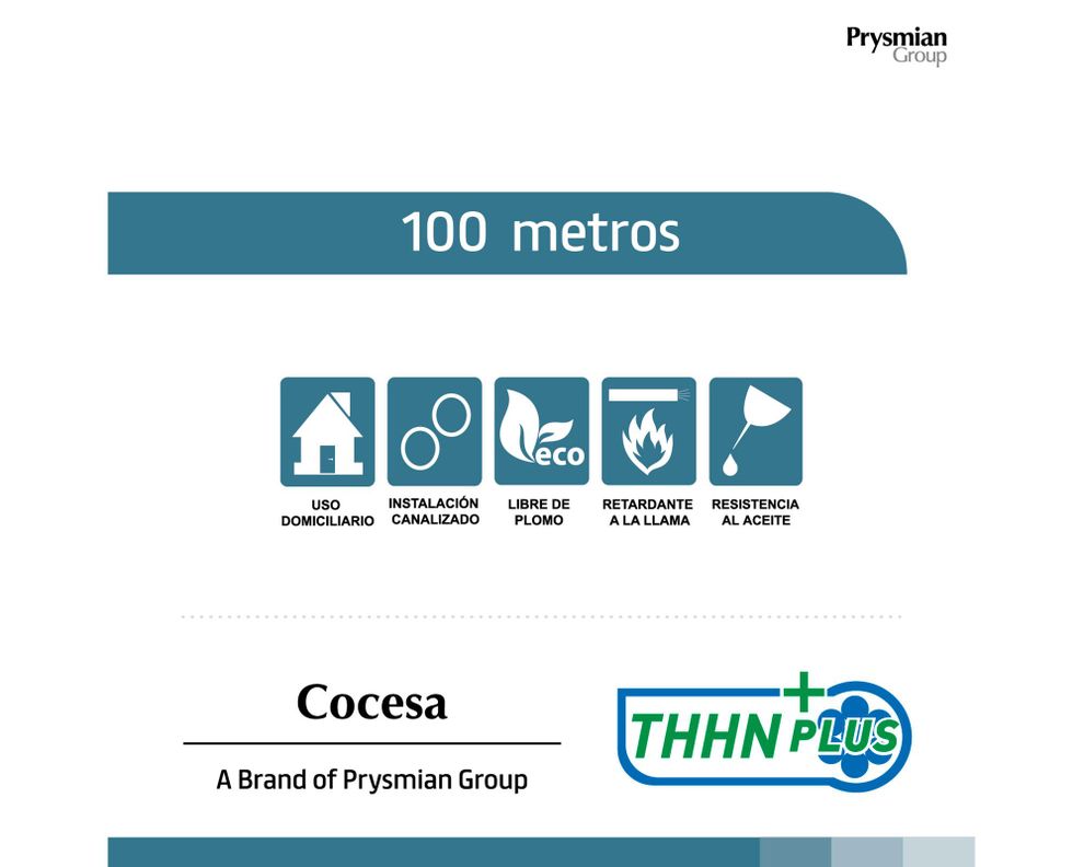 Cable THHN plus 100 m 14AWG blanco Cocesa-1