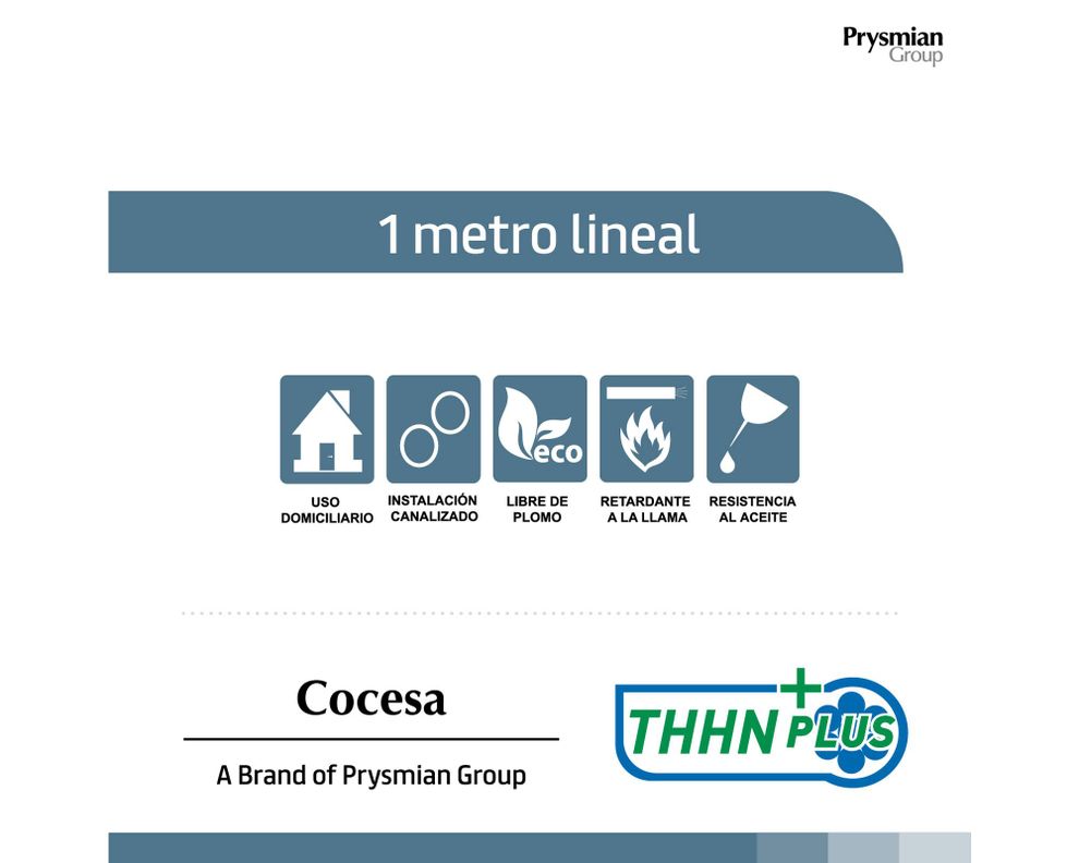 Cable thhn plus 12 awg blanco 1 metro lineal Cocesa-1