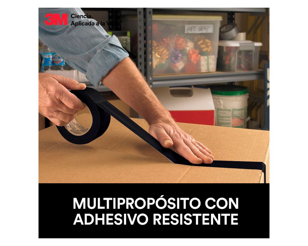 Cinta de tela duct tape Multiusos 48 mm x 18.2 m negro-3