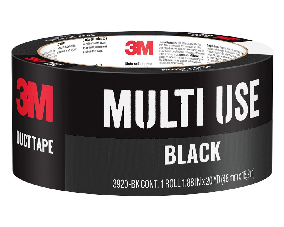 Cinta de tela duct tape Multiusos 48 mm x 18.2 m negro-0