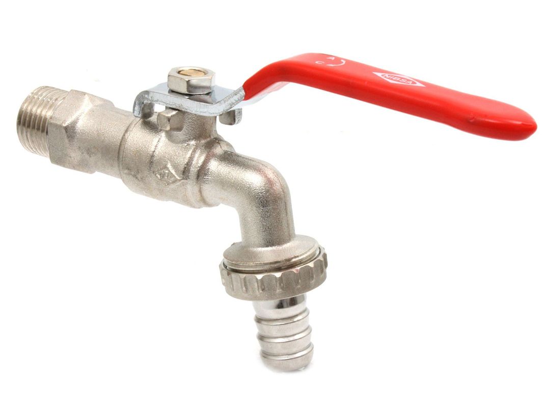 Llave bola con unión manguera 1/2 x 3/4 Nibsa-0