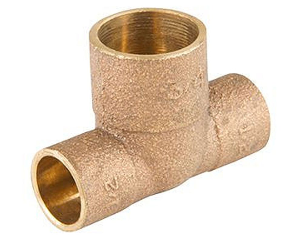 Tee de bronce 1/2 x 1/2 x 3/4 so so so Nibsa-0
