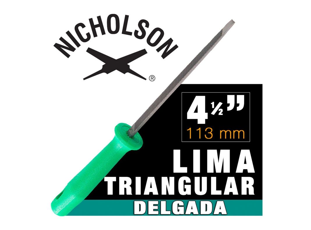 Lima 4 1/2'' triangular delgada mango Nicholson-3