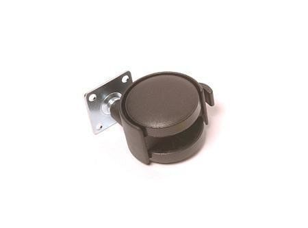 Rueda plástica con placa metálica y freno Gevemac-0