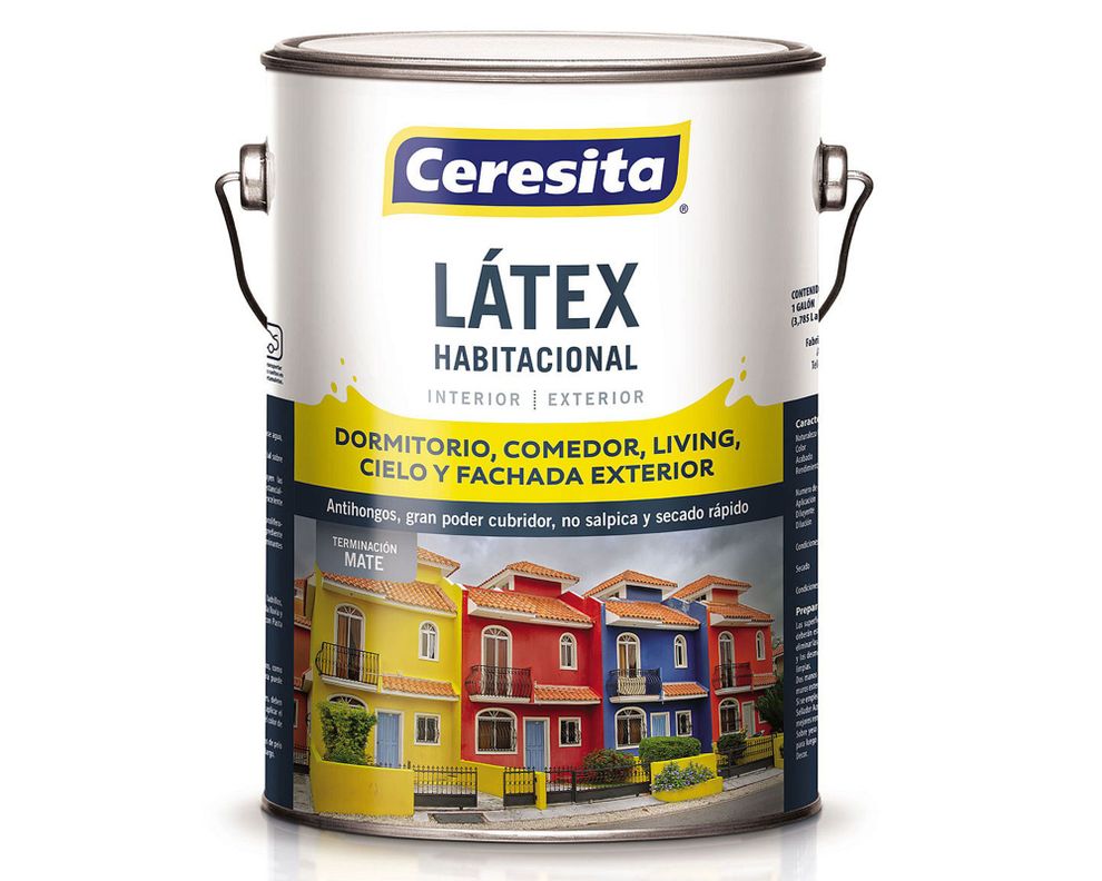 Látex 1 galón habitacional blanco mate ceresita-0