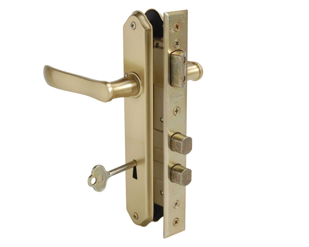 Cerradura embutida manilla dormitorio bronce 1050-914 Scanavini
