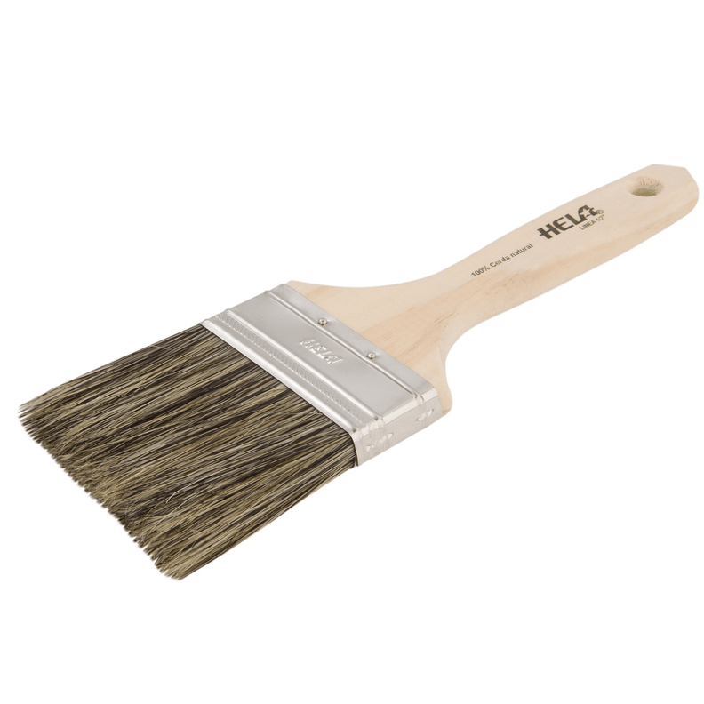 Brocha 3'' plana cerda gris hela-0