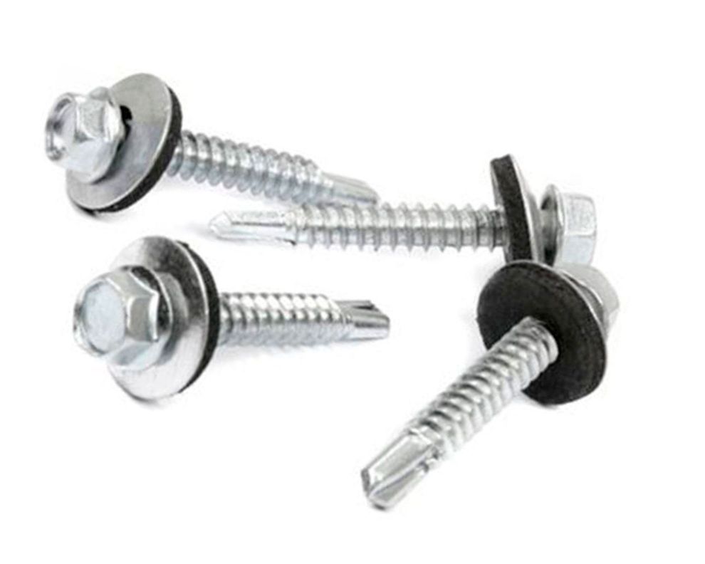 Tornillo autoperforante hexagonal con golilla y goma N°12 x 5/8'' 5 unidades Imporper-0