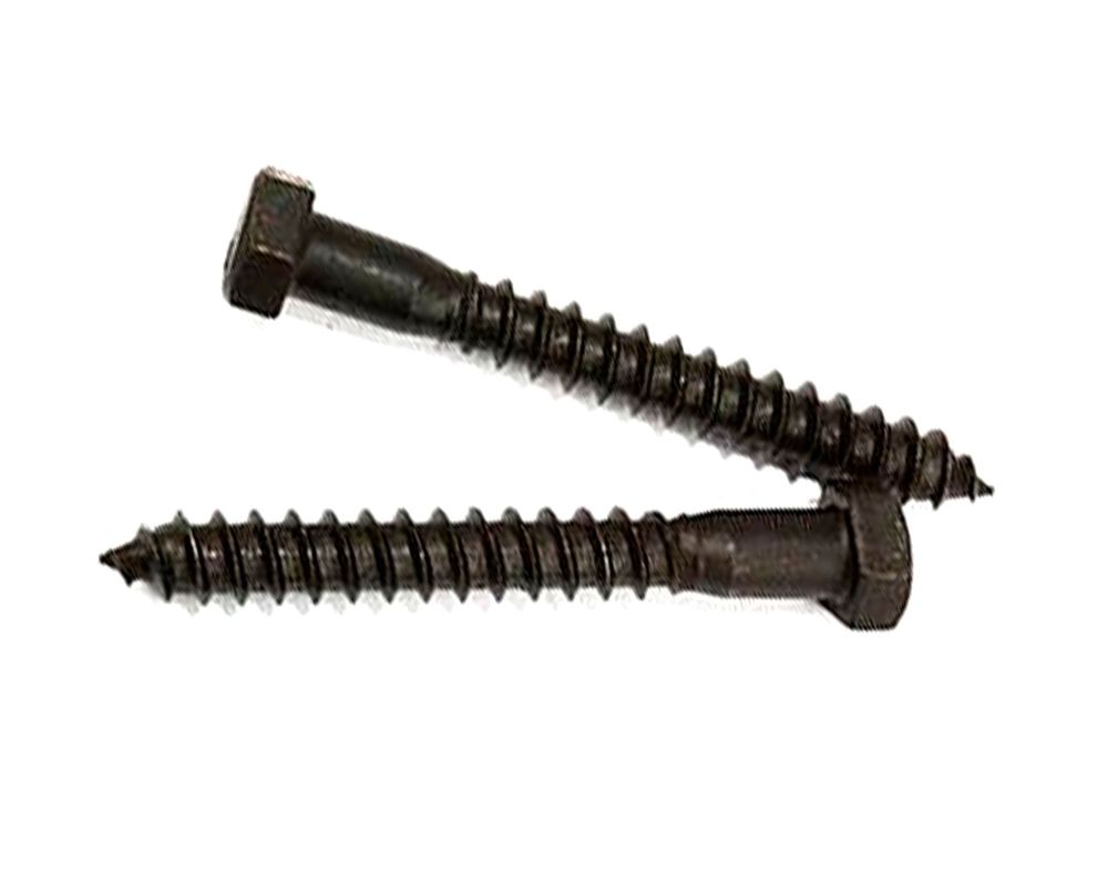 Tornillo Tirafondo 3/8 x 3''pavonado 2 unidades Imporper.-0