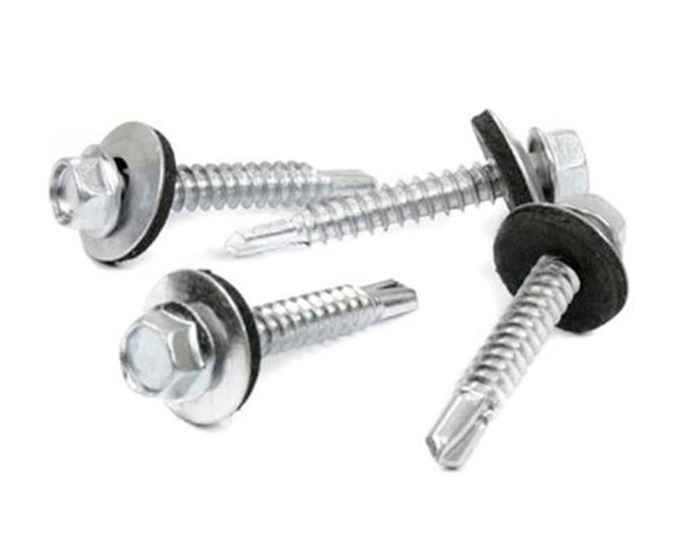 Tornillo autoperforante hexagonal N°12 x 5/8'' con golilla y goma Imporper-0
