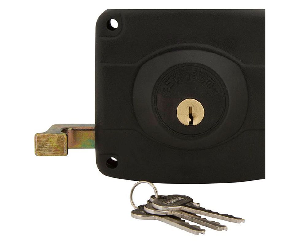 Cerradura sobreponer puertas de 30 a 45 mm con caja 2001 negro Scanavini-1