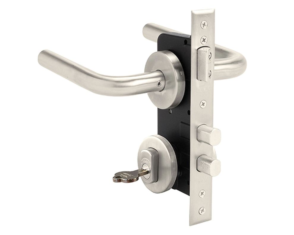 Cerradura embutida manilla acceso plata 1080-960L Scanavini-0