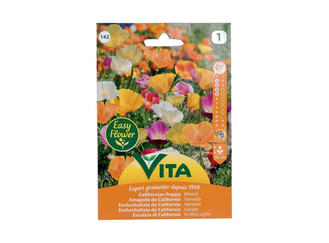 Semilla corriente amapola california variada desinfectada x1.5g vita-1
