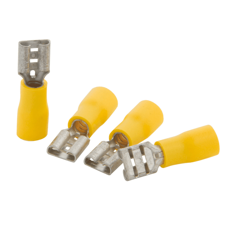 Terminal aislado hembra tipo paleta 6,9 mm amarillo Mec-0