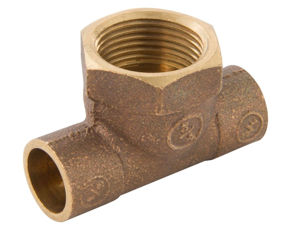 Tee tronco de bronce 1/2 x 1/2 x 3/4 so so hi Nibsa-0